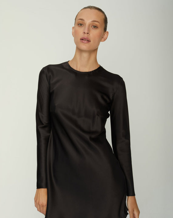 THEIA SILK-SATIN KNEE LENGTH DRESS